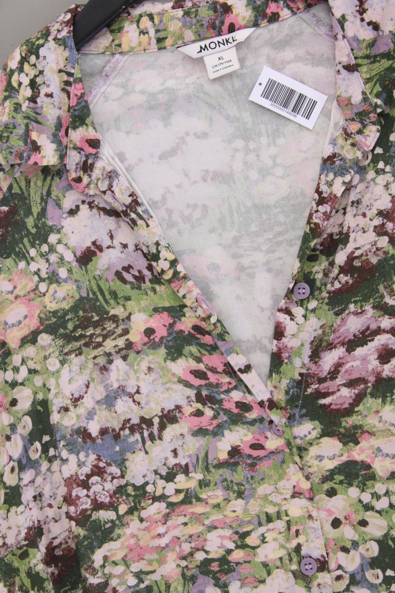 Monki Kurzarmkleid Gr. XL mit Gürtel mehrfarbig aus Viskose