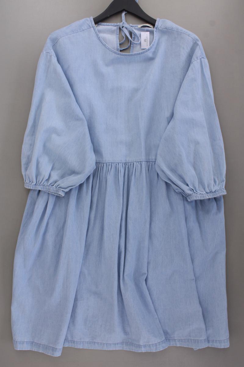 Selected Femme Midikleid Gr. 44 neuwertig 3/4 Ärmel blau aus Baumwolle