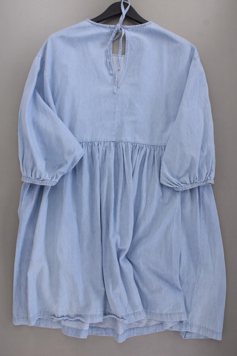 Selected Femme Midikleid Gr. 44 neuwertig 3/4 Ärmel blau aus Baumwolle