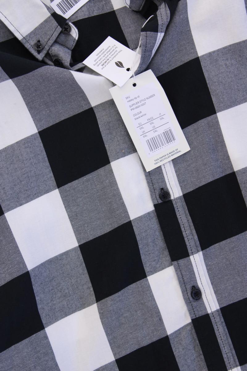 Pier One Langarmhemd Gr. 5XL für Herren Gr. XXXL kariert neu mit Etikett grau