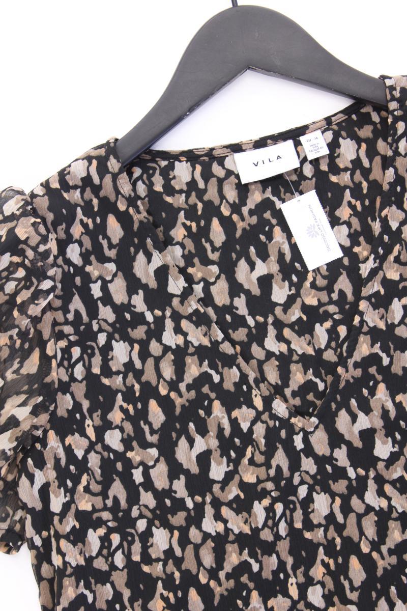 Vila Chiffonkleid Gr. 34 Kurzarm mehrfarbig aus Polyester