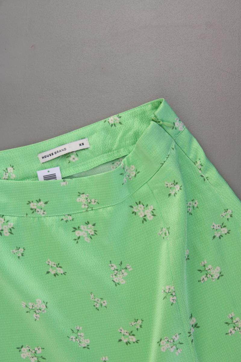 House Brand Minirock Gr. XS mit Blumenmuster grün aus Polyester