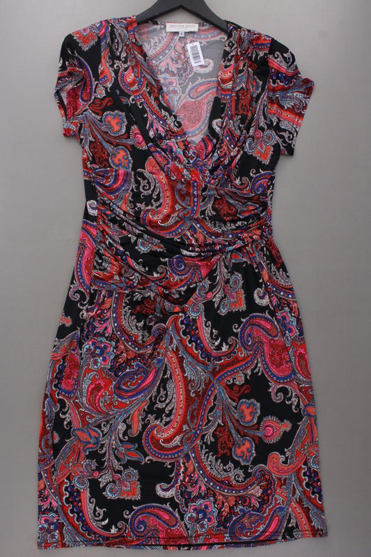 Joachim Bosse Kurzarmkleid Gr. 42 mit Paisleymuster mehrfarbig aus Polyester