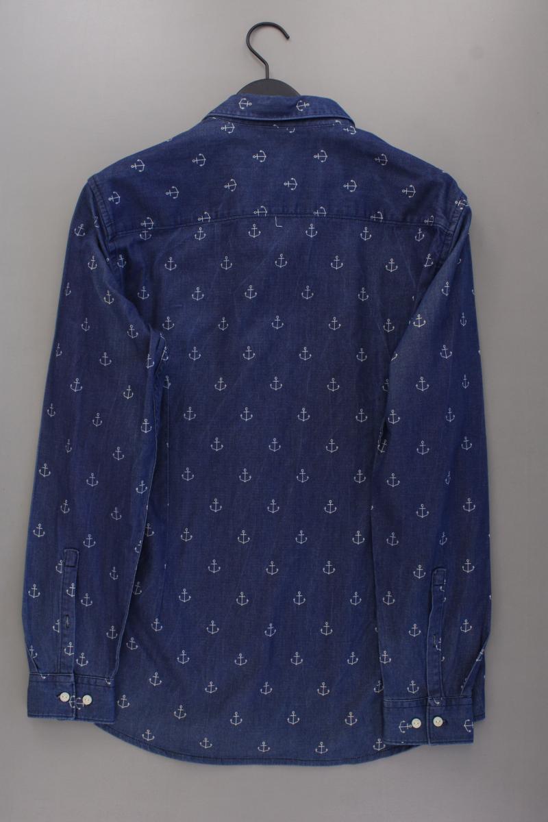 Asos Hemd mit Ankermuster für Herren Gr. XL Langarm blau aus Baumwolle
