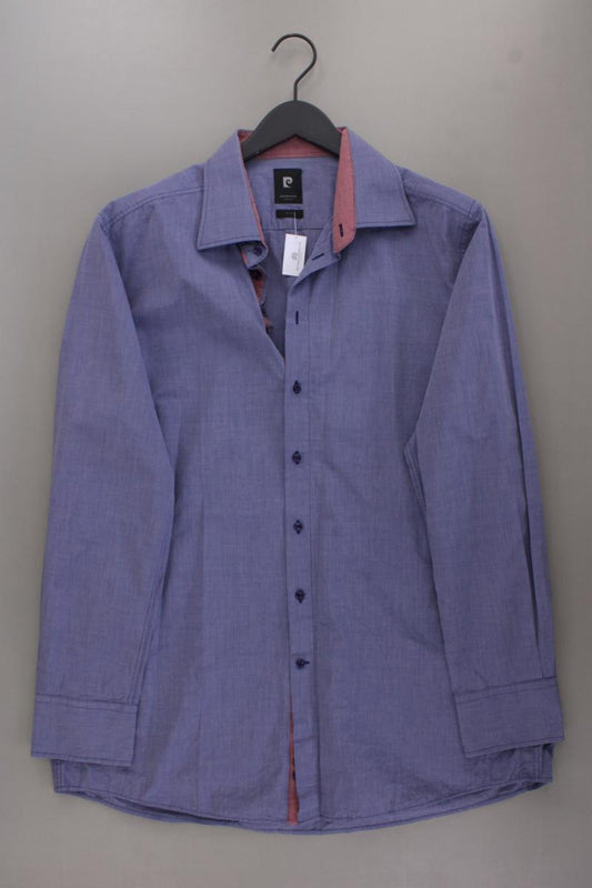 Pierre Cardin Langarmhemd für Herren Gr. Hemdgröße 44 blau aus Baumwolle