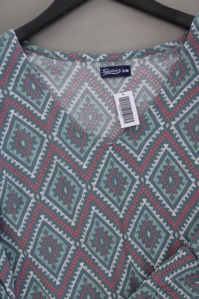 Seasons Sommerkleid Gr. S/M geometrisches Muster neuwertig Langarm blau