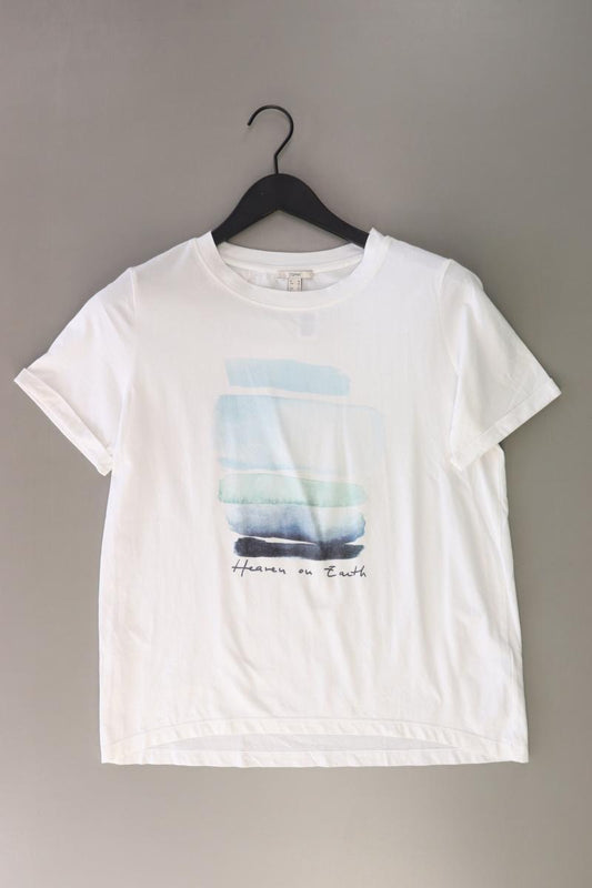 Esprit Printshirt Gr. M Kurzarm weiß aus Baumwolle