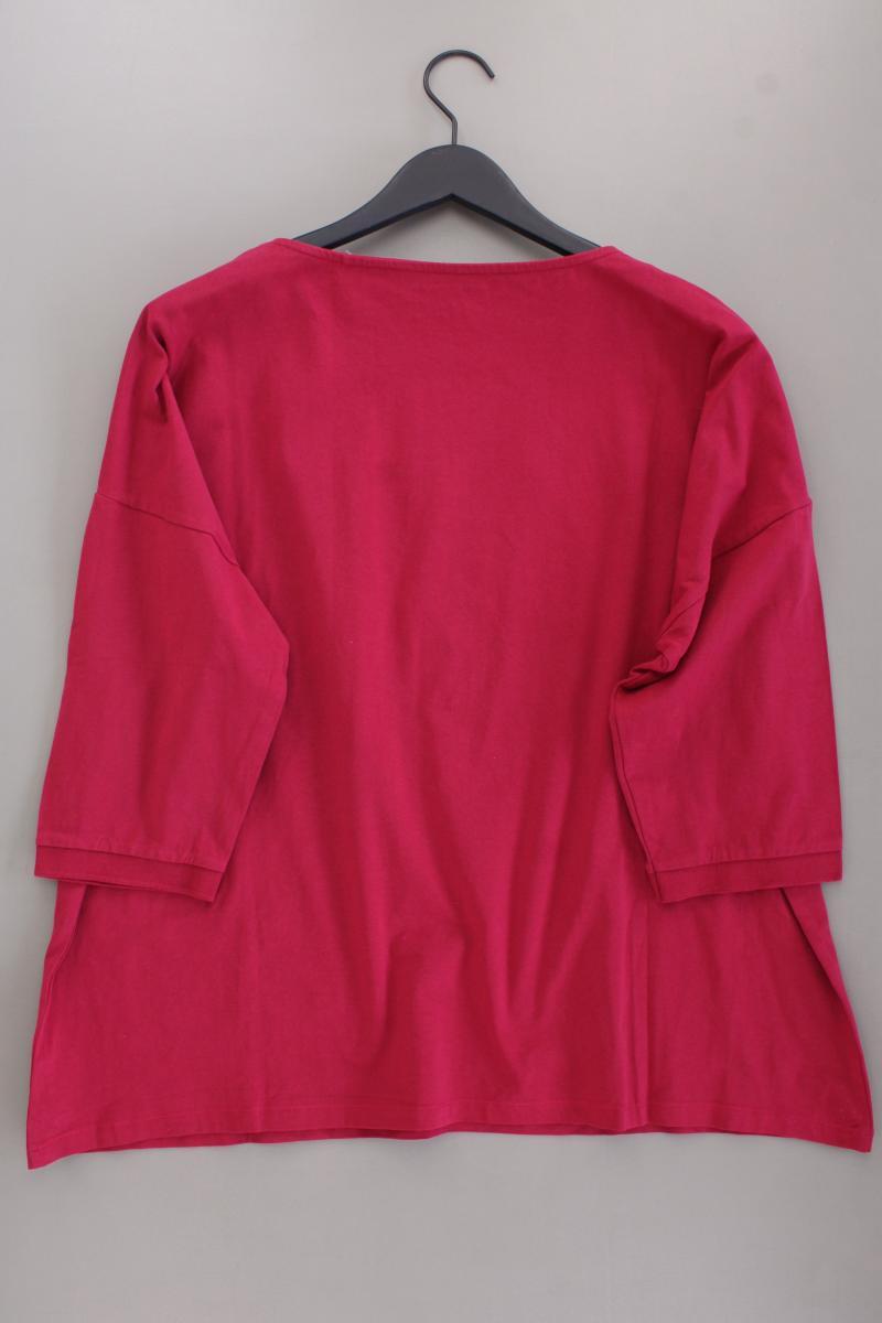 Via Cortesa Oversize-Shirt Gr. 48/50 3/4 Ärmel mit Glitzer rot aus Baumwolle