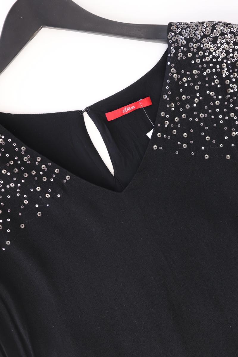 s.Oliver Kurzarmkleid Gr. 38 mit Pailletten schwarz aus Viskose