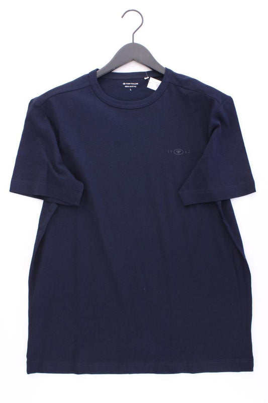 Tom Tailor T-Shirt für Herren Gr. L Kurzarm blau aus Baumwolle