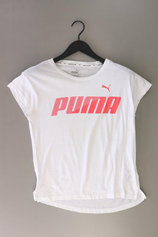 Puma Sportshirt Gr. S Kurzarm weiß aus Baumwolle