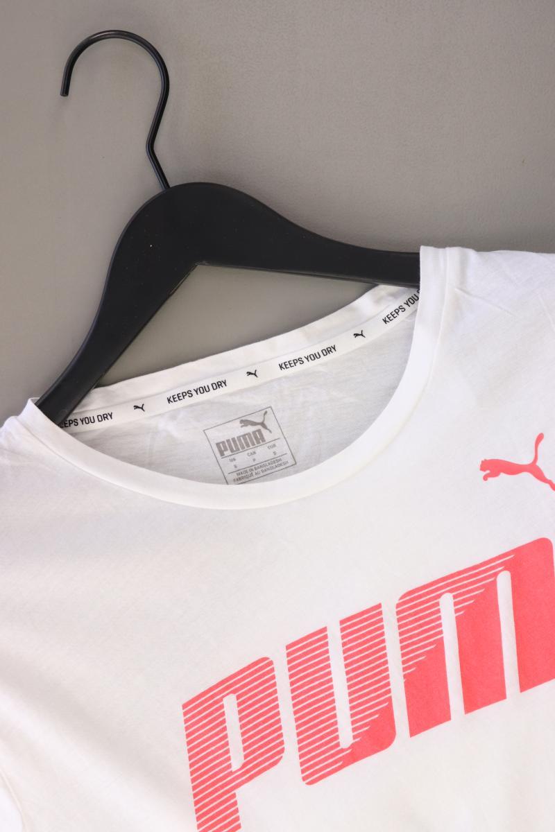 Puma Sportshirt Gr. S Kurzarm weiß aus Baumwolle