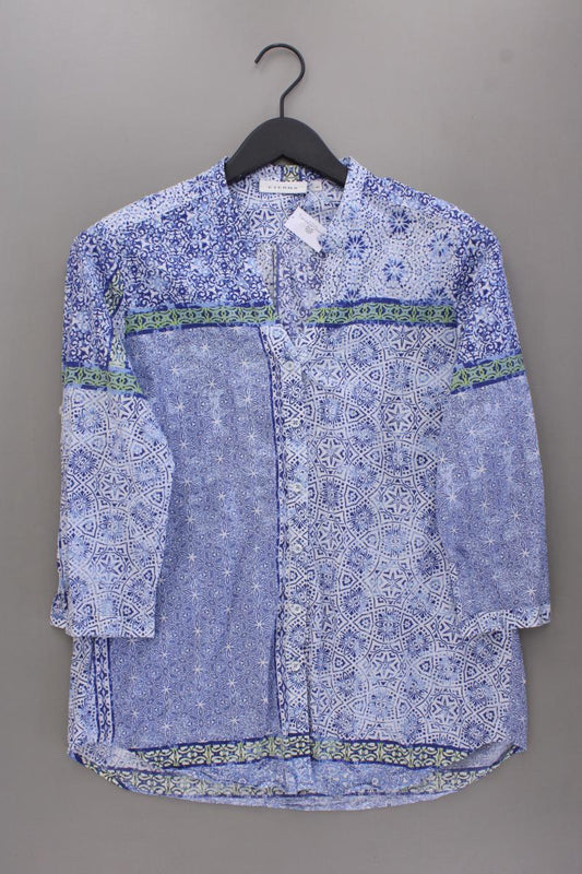 Eterna Classic Bluse Gr. 40 3/4 Ärmel blau aus Baumwolle