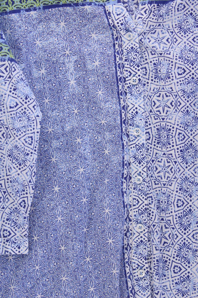Eterna Classic Bluse Gr. 40 3/4 Ärmel blau aus Baumwolle