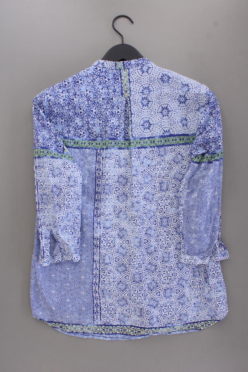 Eterna Classic Bluse Gr. 40 3/4 Ärmel blau aus Baumwolle