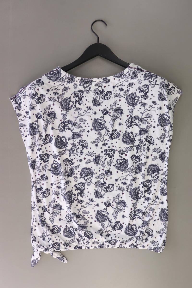 Cecil Printshirt Gr. M mit Blumenmuster Kurzarm blau aus Baumwolle