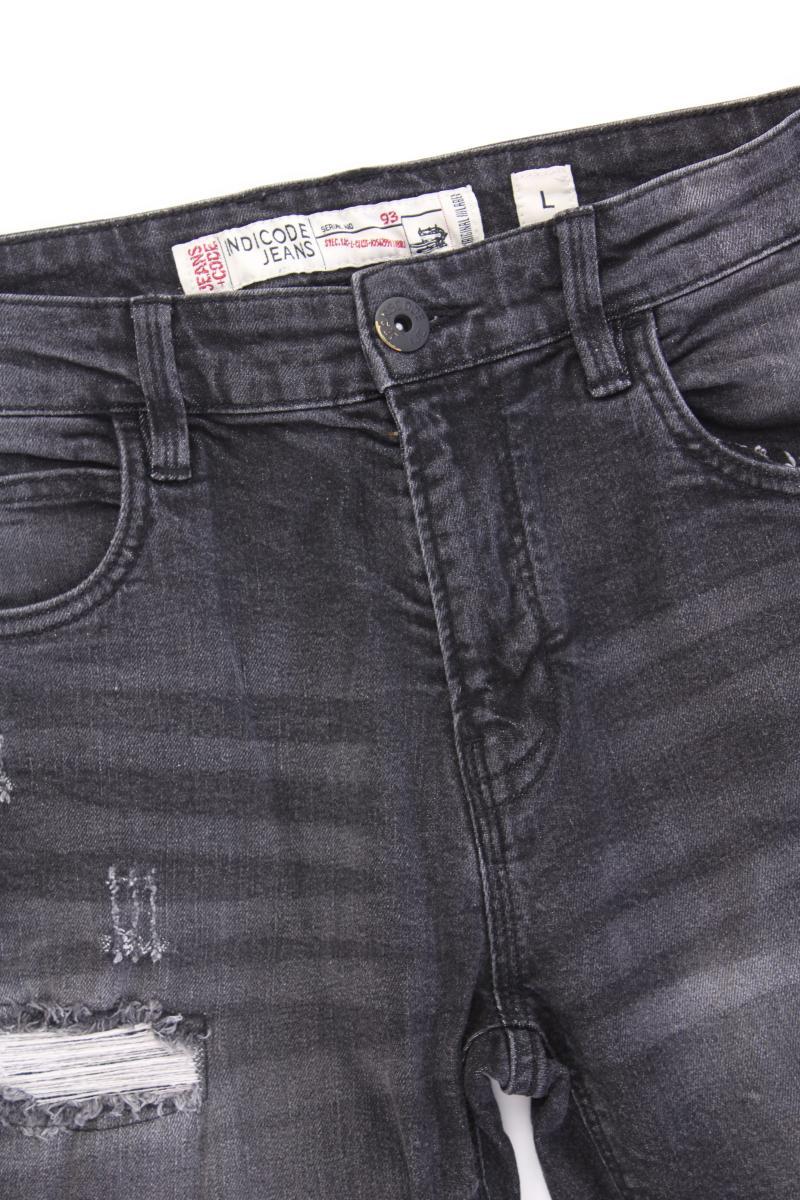 Indicode Jeansshorts für Herren Gr. L grau aus Baumwolle