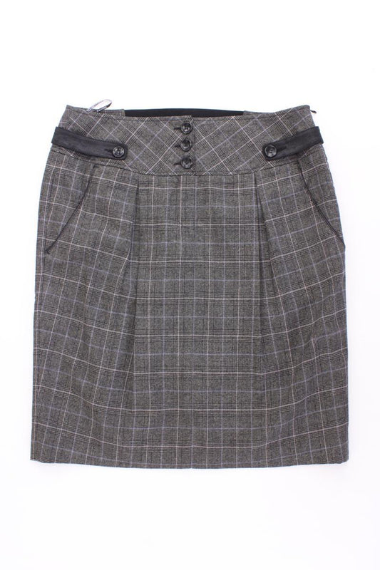 Hauber Wollrock Gr. 40 kariert grau