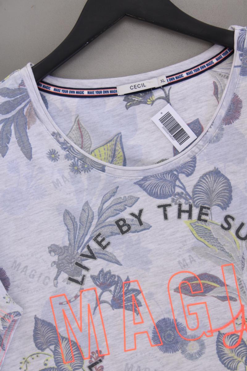 Cecil Printshirt Gr. XL Kurzarm grau