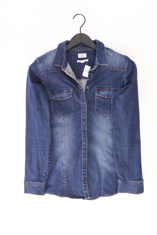 Esprit Jeansbluse Gr. M Langarm blau aus Baumwolle