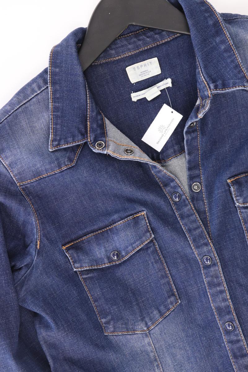 Esprit Jeansbluse Gr. M Langarm blau aus Baumwolle
