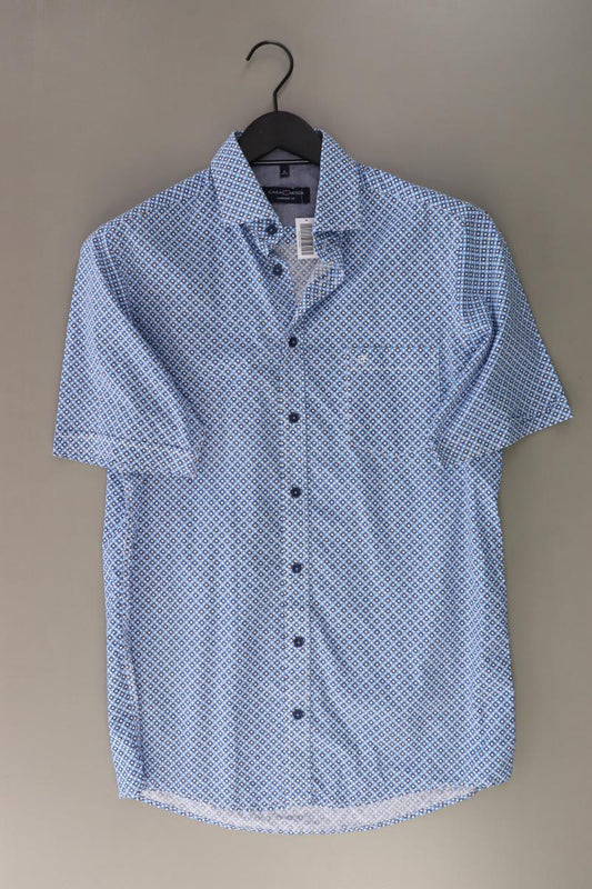 Casa Moda Kurzarmhemd für Herren Gr. Hemdgröße 39/40 blau aus Baumwolle