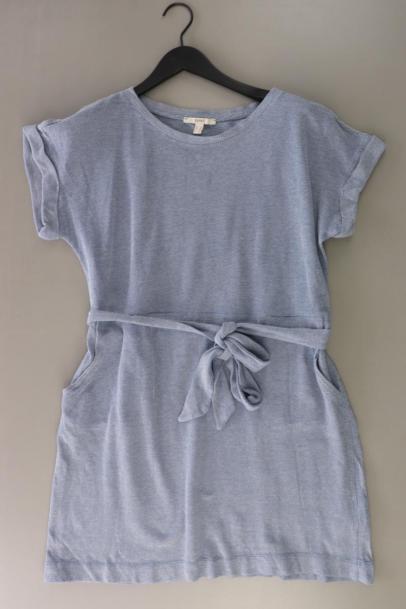 Esprit Stretchkleid Gr. XL Kurzarm blau aus Baumwolle