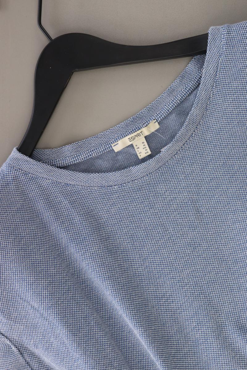 Esprit Stretchkleid Gr. XL Kurzarm blau aus Baumwolle