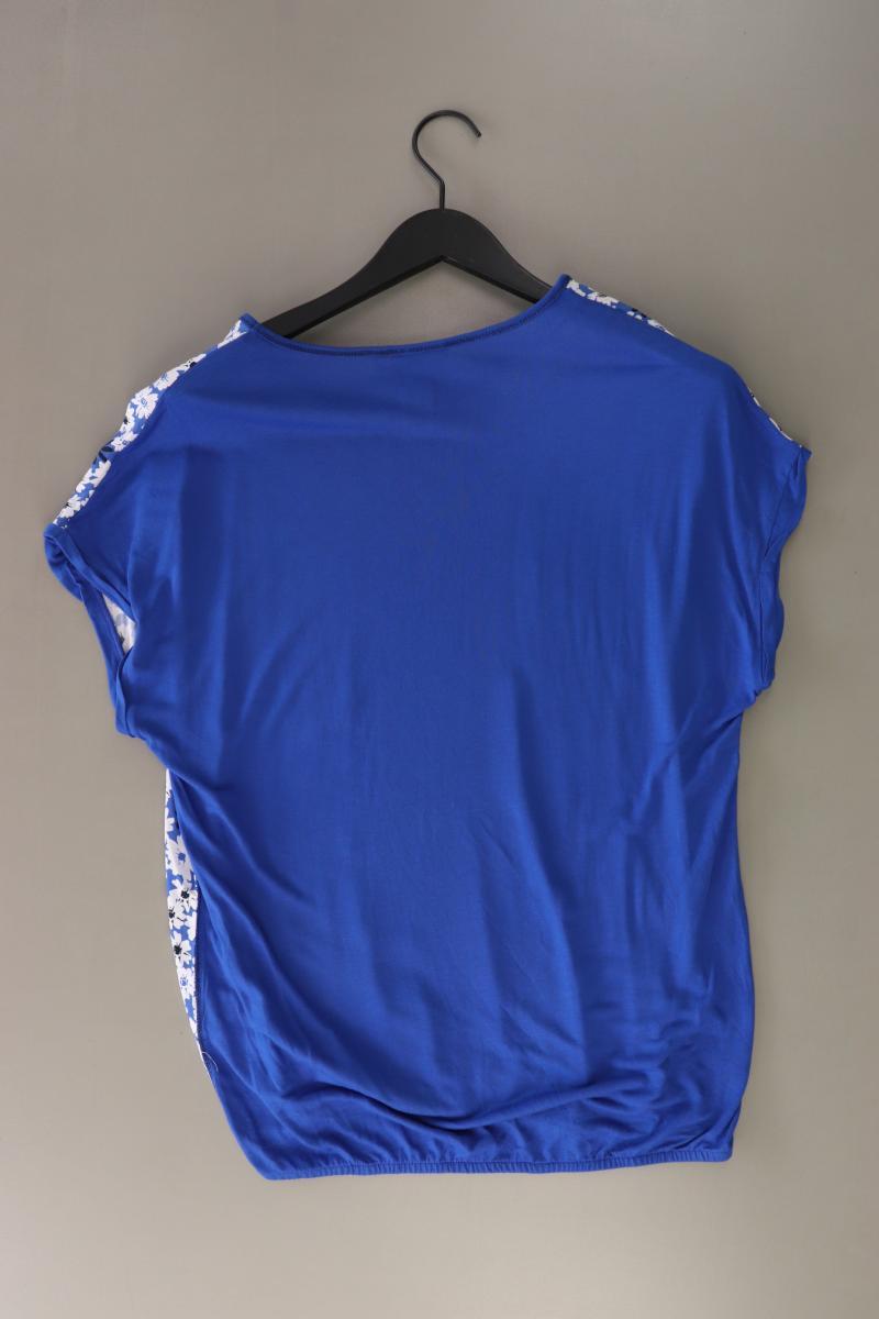 Sure T-Shirt Gr. L mit Blumenmuster Kurzarm blau aus Viskose