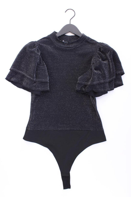 Only Body mit Glitzer Gr. L neuwertig Kurzarm silber aus Polyamid