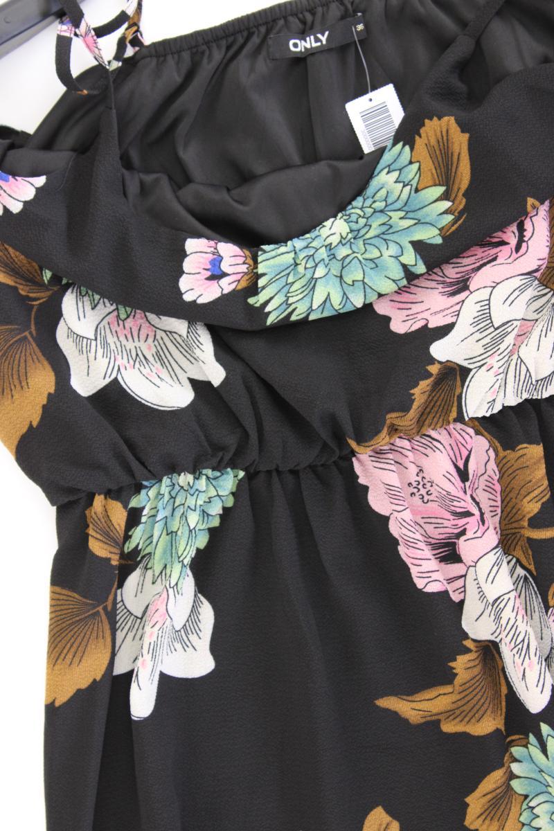 Only Sommerkleid Gr. 36 mit Blumenmuster Träger schwarz
