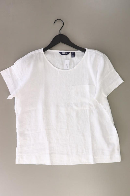 Lands' End Leinenbluse Gr. S Kurzarm weiß