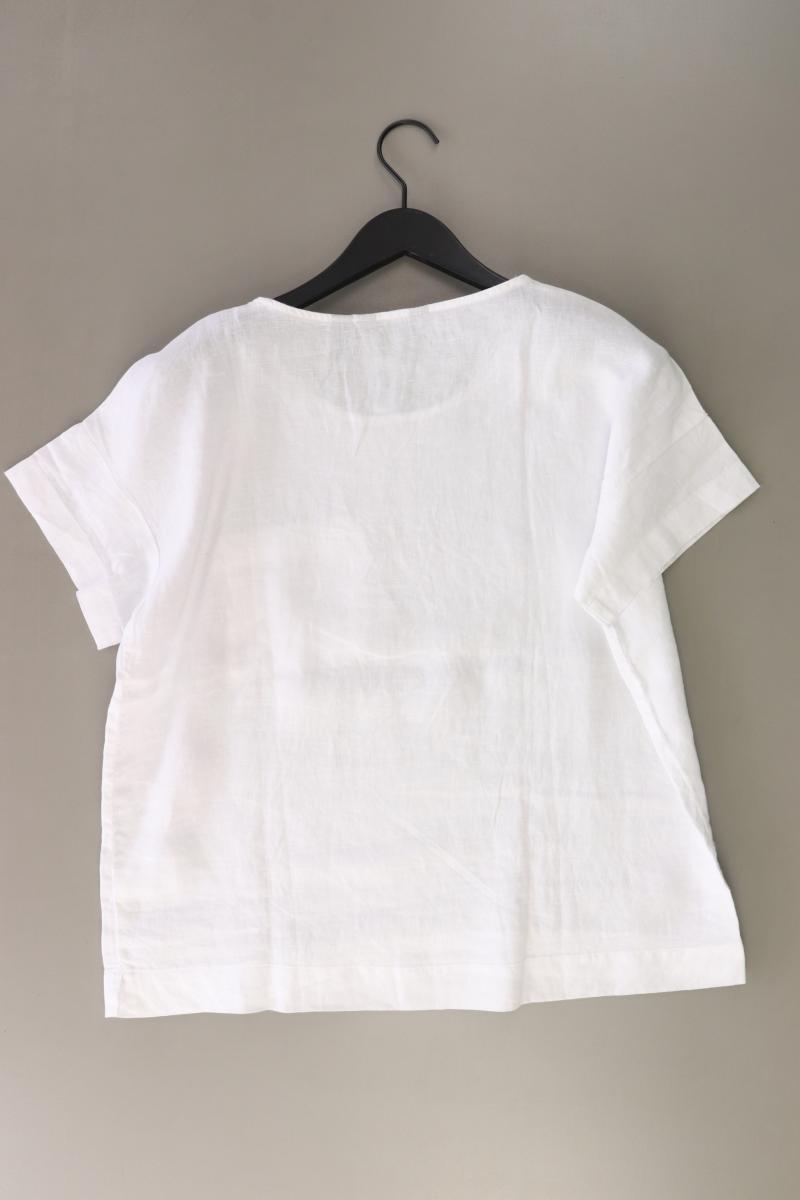 Lands' End Leinenbluse Gr. S Kurzarm weiß