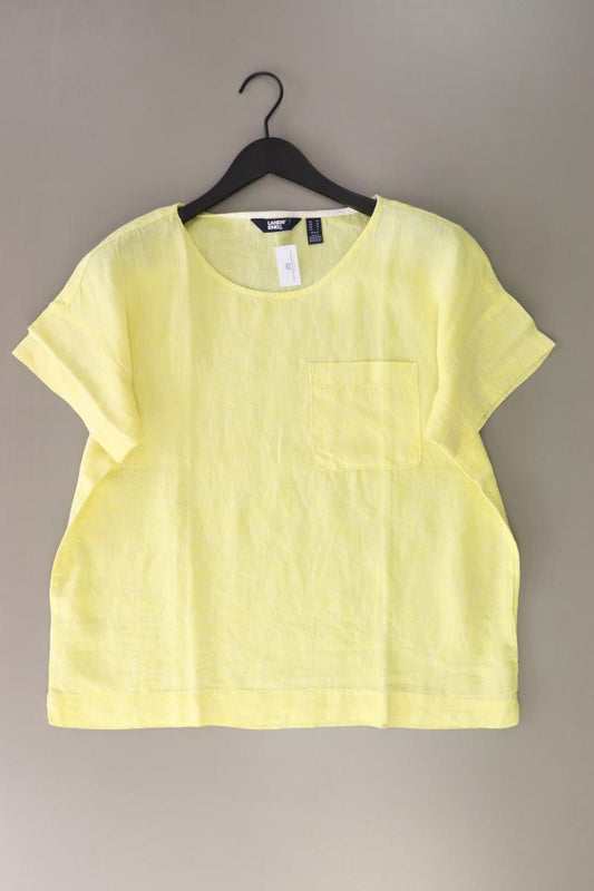 Lands' End Leinenbluse Gr. M Kurzarm gelb