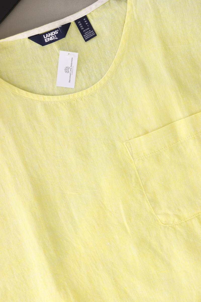 Lands' End Leinenbluse Gr. M Kurzarm gelb