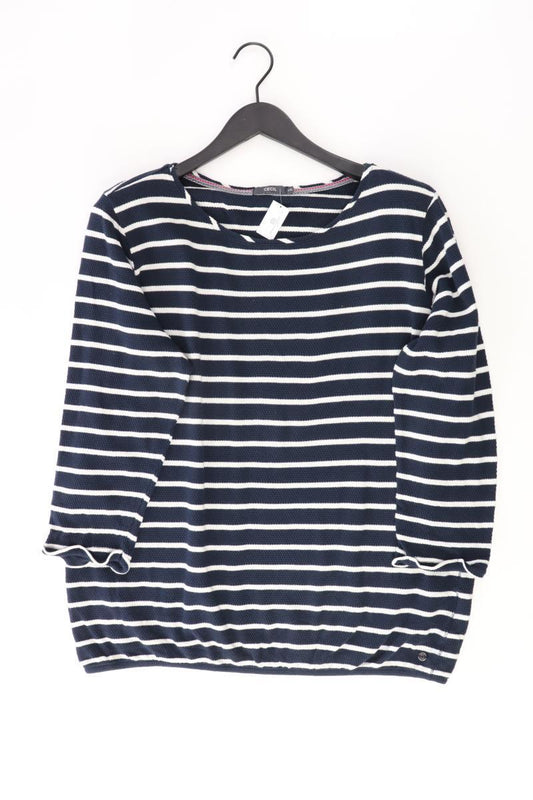 Cecil Feinstrickpullover Gr. XXL gestreift blau aus Baumwolle