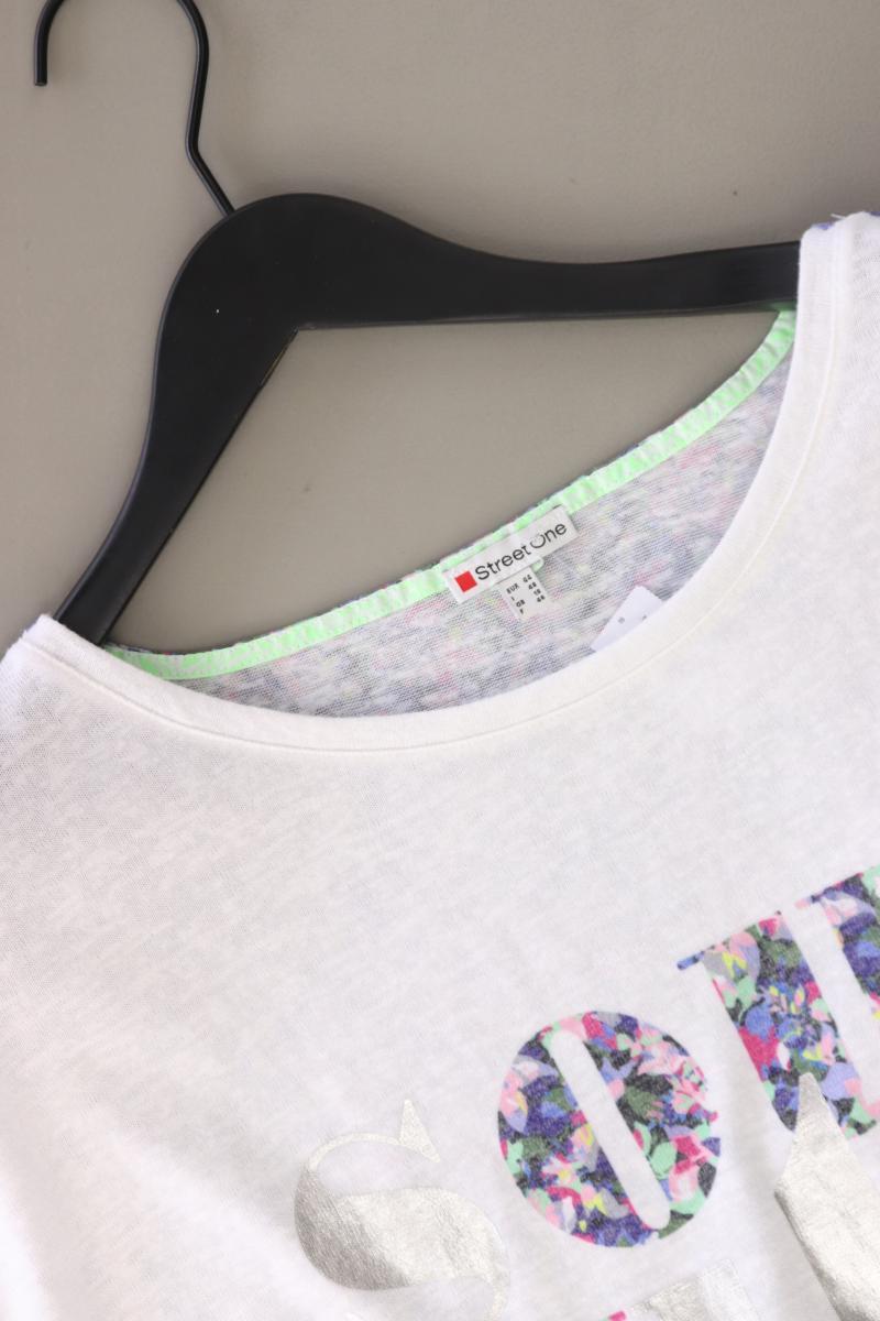 Street One Printshirt Gr. 44 Kurzarm weiß