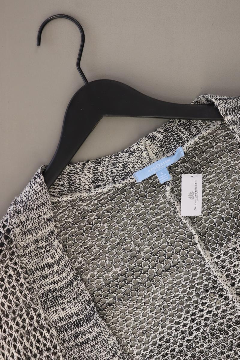 Aphorism Strickjacke Gr. L Langarm grau
