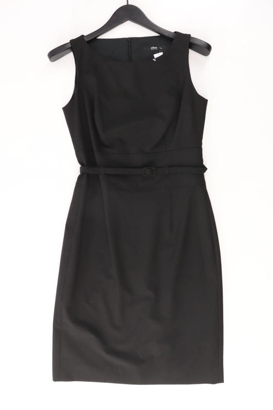 s.Oliver Bleistiftkleid Gr. 36 mit Gürtel Träger schwarz aus Polyester