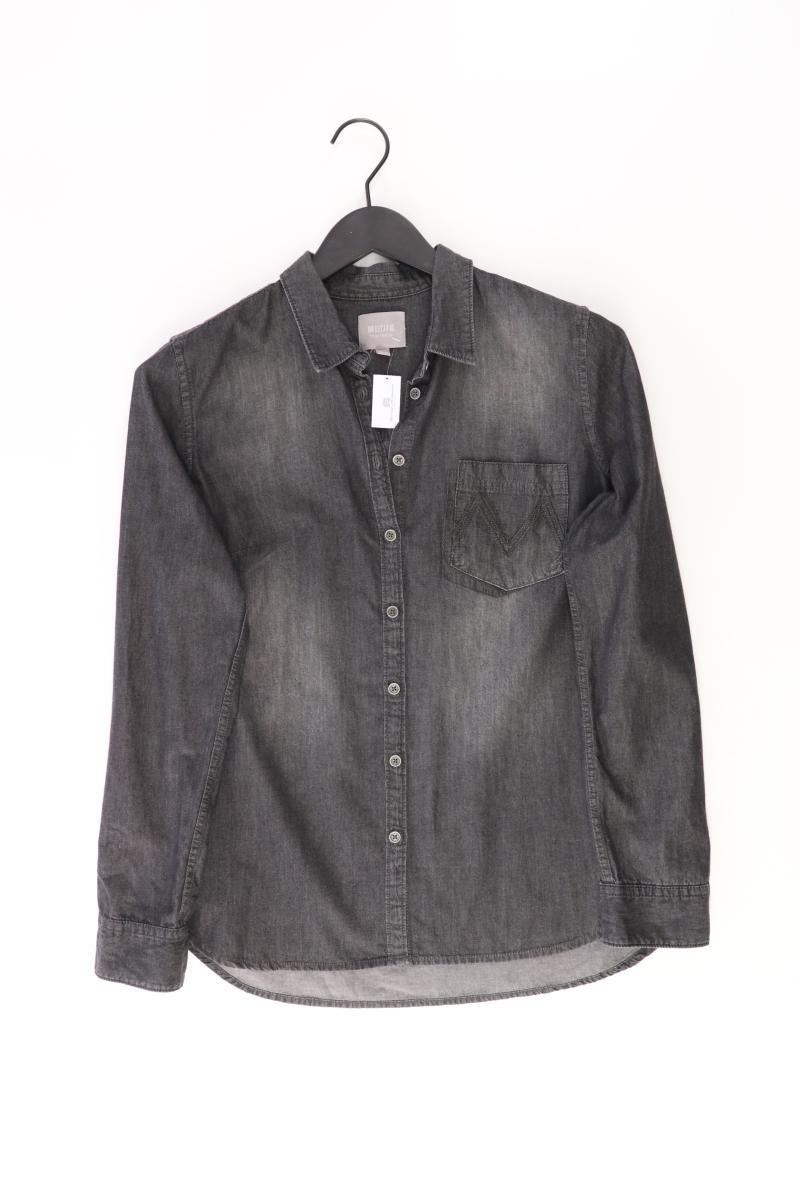 Mustang Jeansbluse Gr. 38 Langarm grau aus Baumwolle