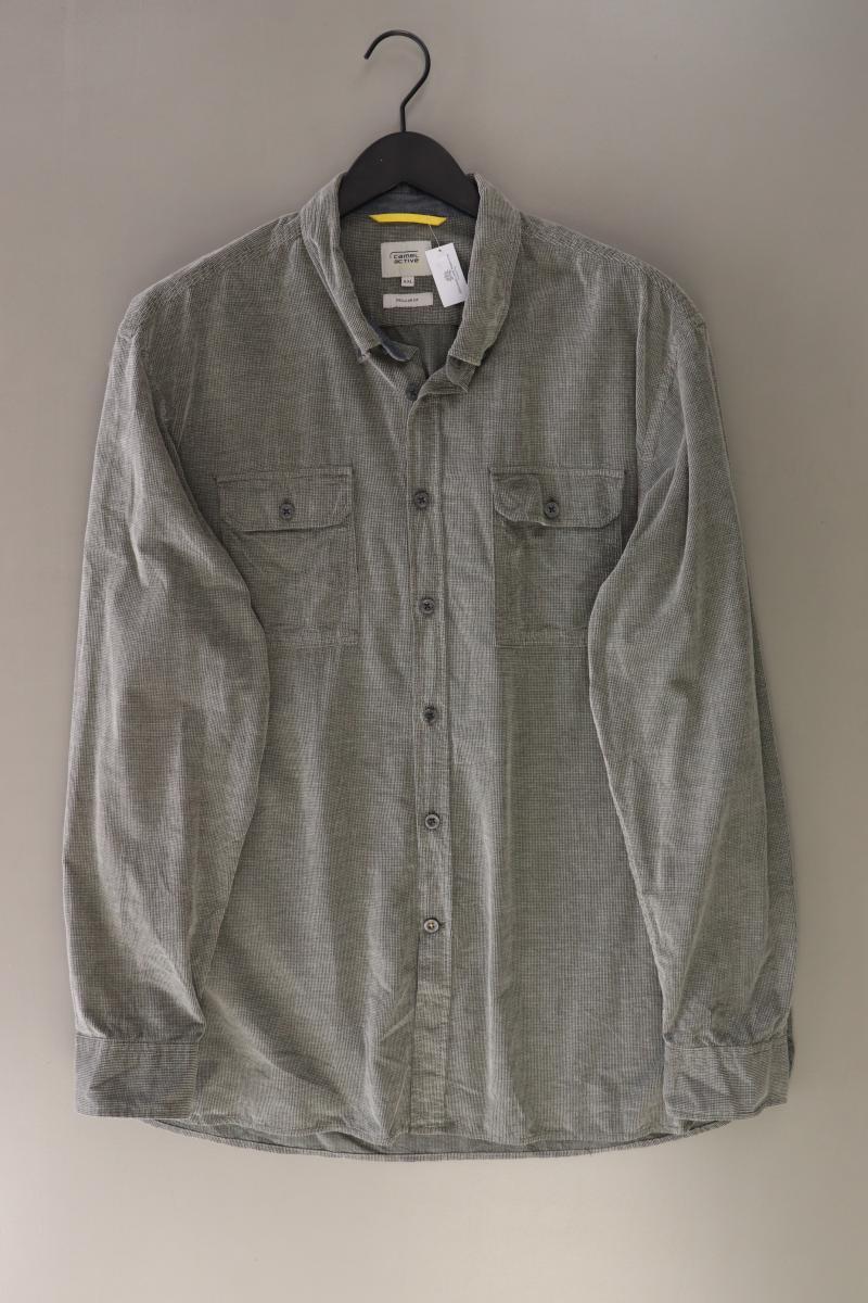 camel active Langarmhemd für Herren Gr. XXL grau aus Baumwolle