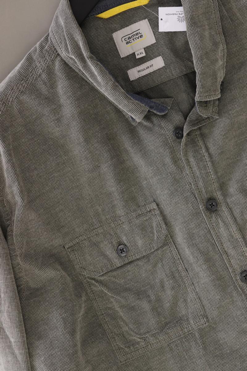 camel active Langarmhemd für Herren Gr. XXL grau aus Baumwolle