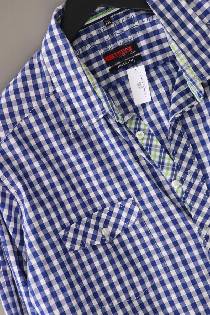 Lloyd Karohemd für Herren Gr. XXL kariert Langarm blau aus Baumwolle