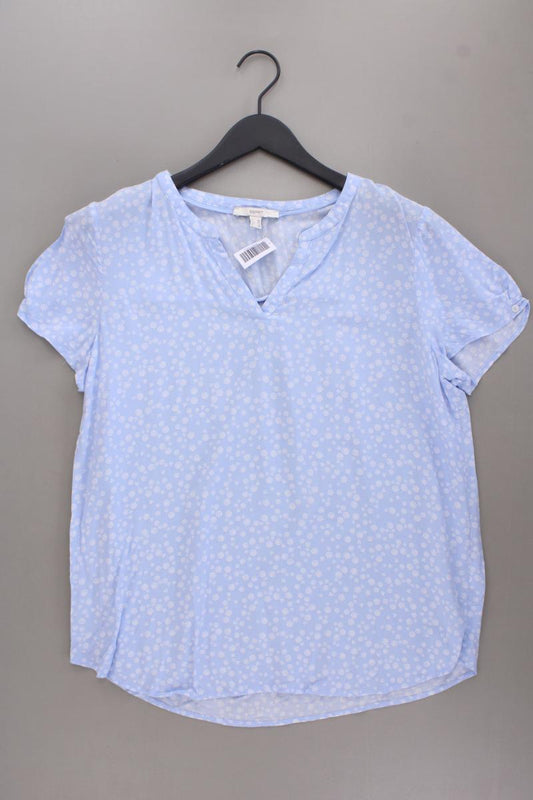 Esprit Kurzarmbluse Gr. 40 mit Blumenmuster neuwertig blau