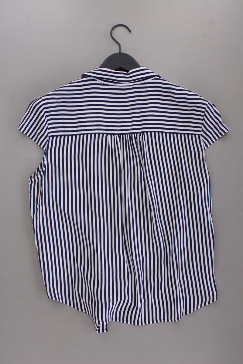 Esprit Kurzarmbluse Gr. 42 gestreift blau aus Viskose