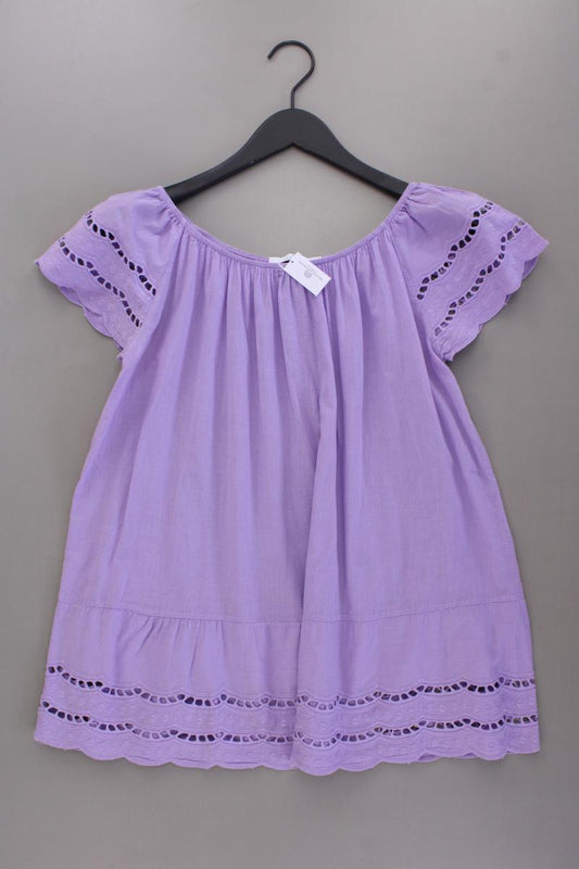 CAROLINA CAVOUR Kurzarmbluse Gr. XL lila aus Baumwolle