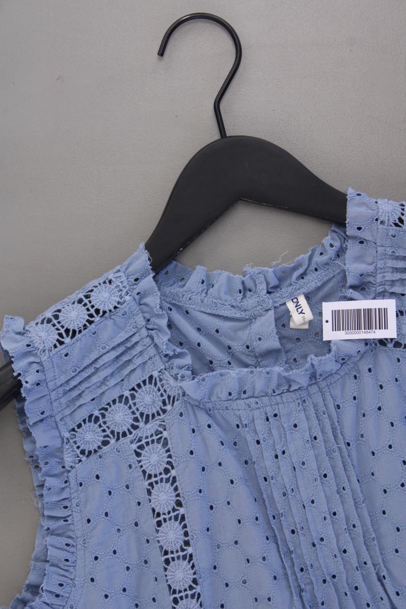 Only Bluse Gr. 40 Ärmellos blau aus Baumwolle