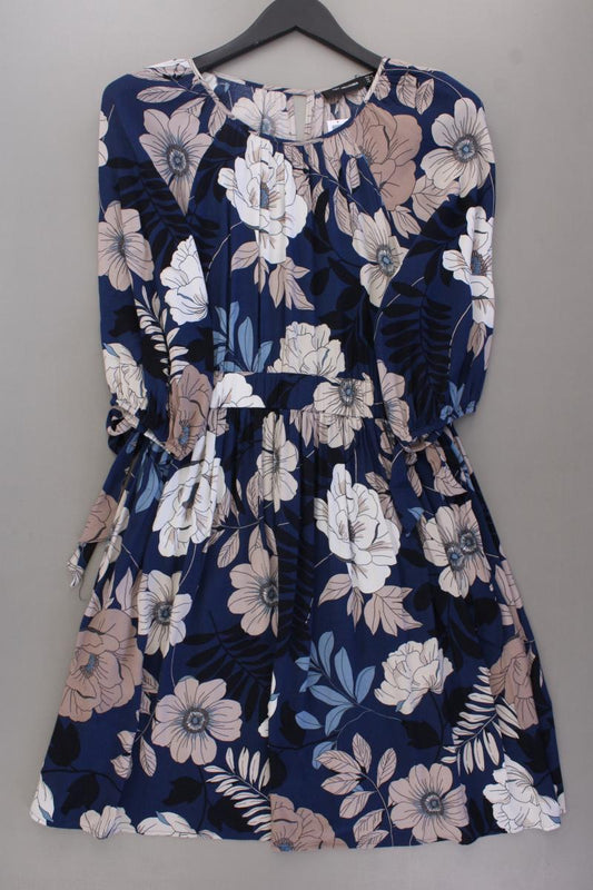 Hallhuber Midikleid Gr. 36 mit Blumenmuster neuwertig 3/4 Ärmel blau aus Viskose