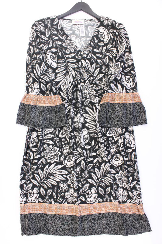 Toscane Sommerkleid Gr. 42 mit Blumenmuster 3/4 Ärmel schwarz