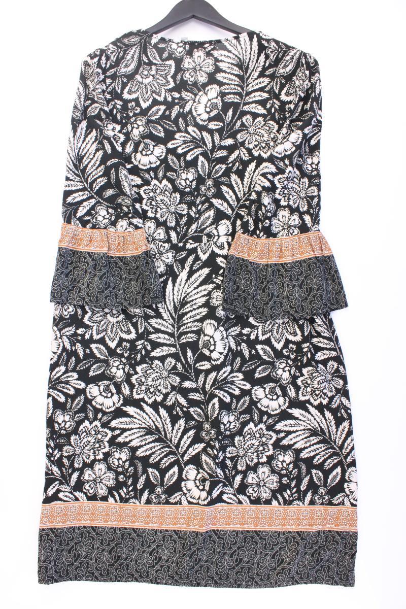 Toscane Sommerkleid Gr. 42 mit Blumenmuster 3/4 Ärmel schwarz